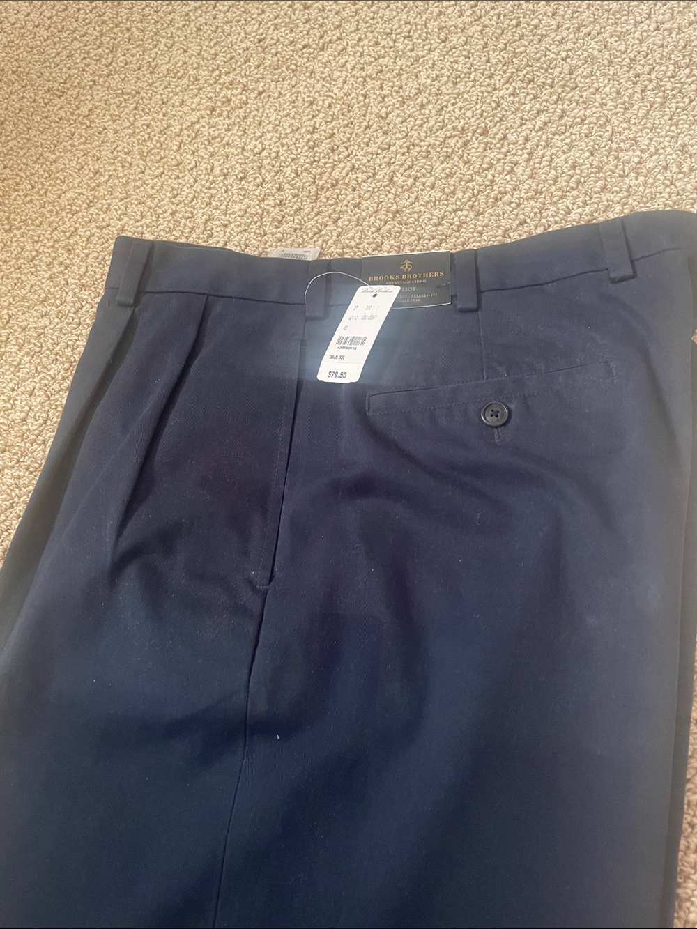 Brooks Brothers Men's Dark Navy Dress Trousers Elliott Chino NWT